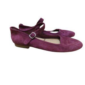 CARON CALLAHAN Ellie Mary Jane Flat Shoes Mulberry Suede Quiet Luxury Academia